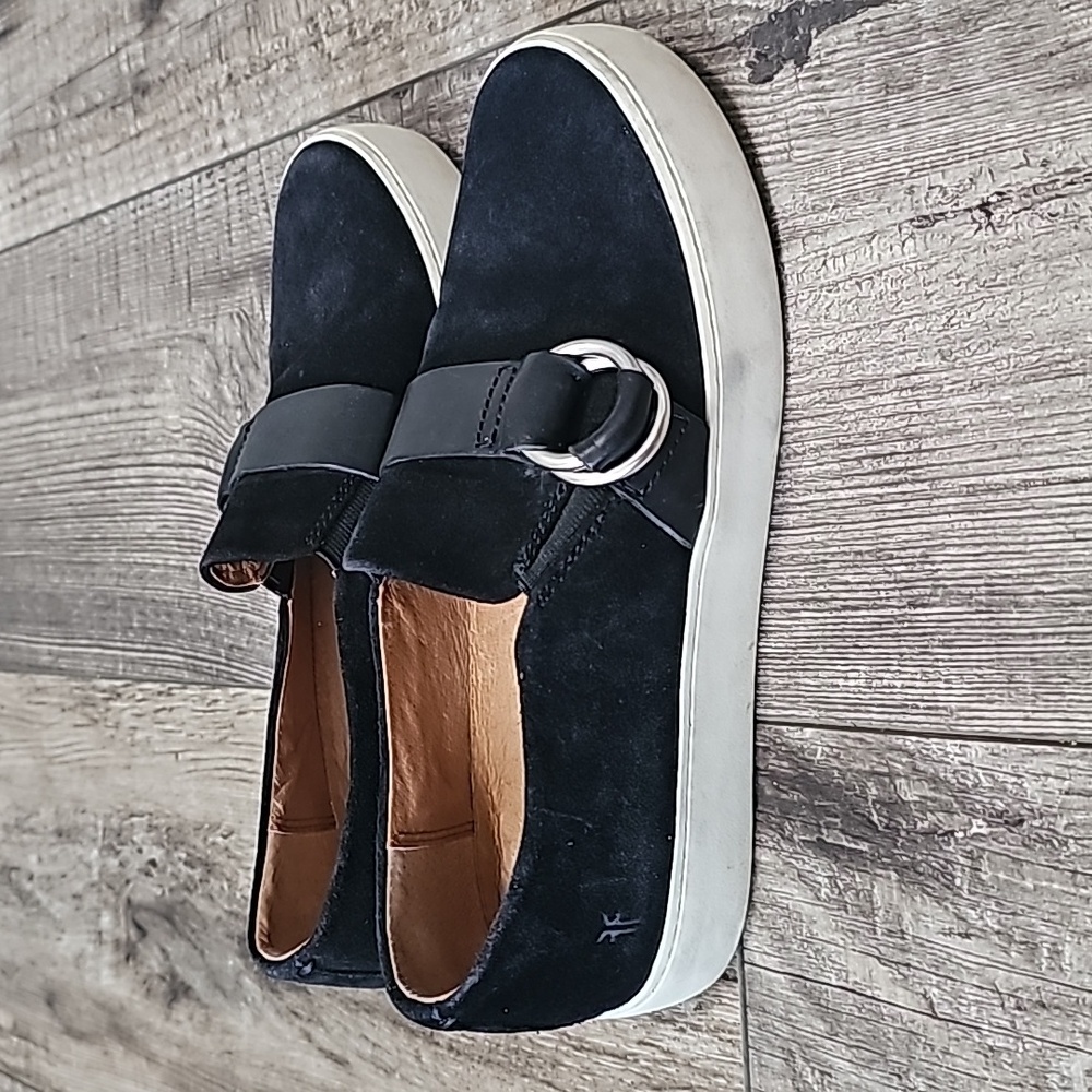 Frye Suede Leather Lena Harness Slip on Shoes